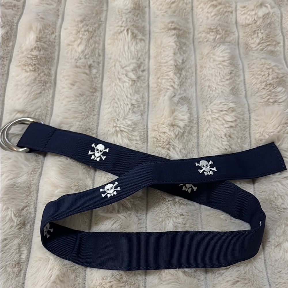 Vineyard Vines Navy Skull Print Belt